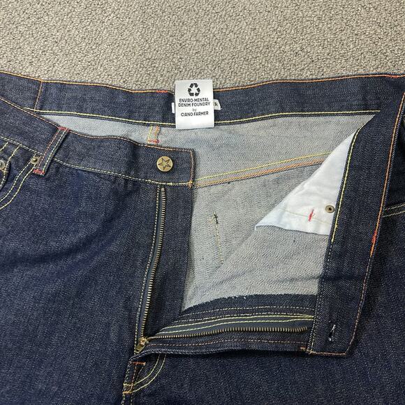 Ciano Farmer cstar Jeans Mens 44 Blue Straight Leg Gold Dragon Embroidery Denim - Picture 3 of 14